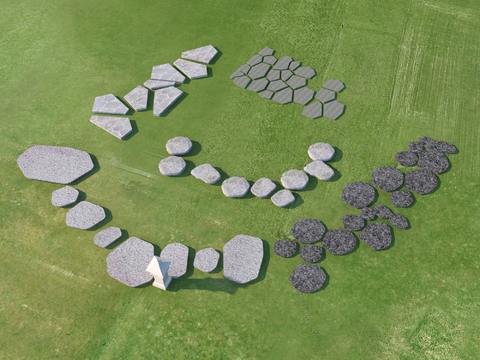  景观园路 公园汀步3d模型 