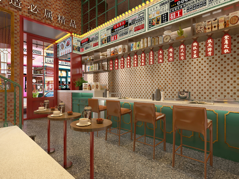  港式茶餐厅3d模型 