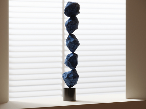  抽象雕塑 石头雕塑3d模型 