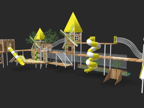 游乐设备 滑梯3d模型 
