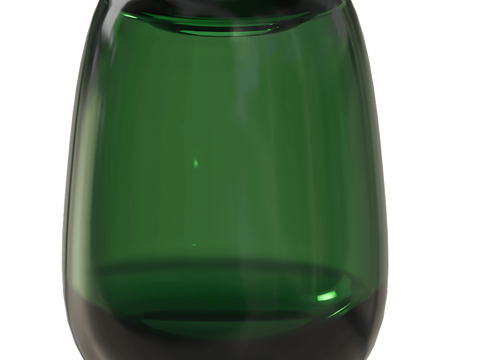  Bergenson 绿色玻璃器皿 花瓶3d模型 