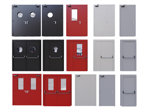  防火消防门3d模型 