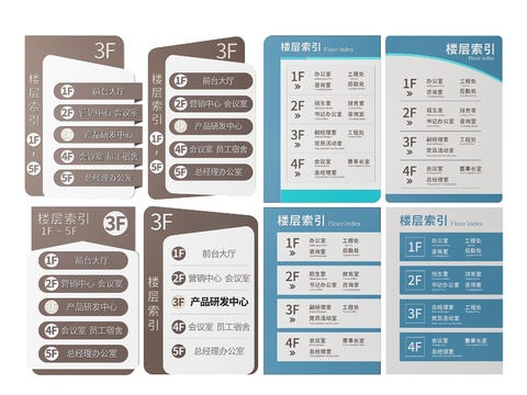  企业指示牌 楼层索引标识牌3d模型 