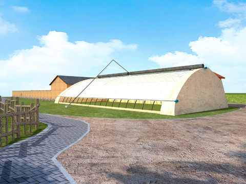  乡村牲口棚 农村研学基地 乡村景观3d模型 