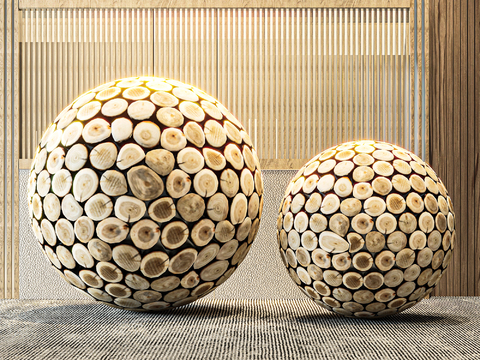  球形雕塑 艺术装置 摆件3d模型 