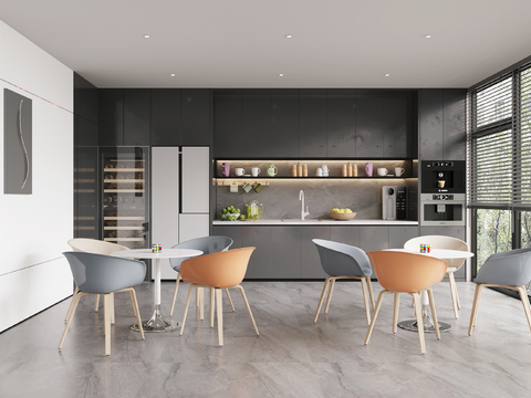  现代办公室 茶水间3d模型 