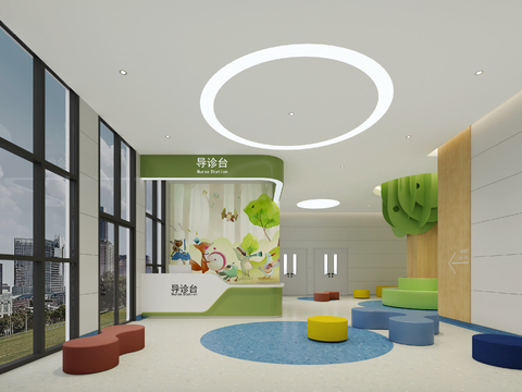  医院儿童门诊3d模型 