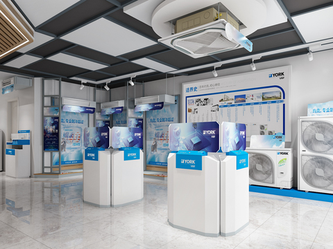  现代空调专卖店3d模型 