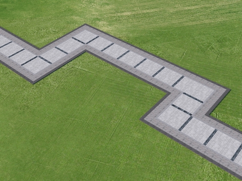  园路铺地 汀步 青石板3d模型 