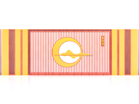  园林景墙 格栅墙3d模型 