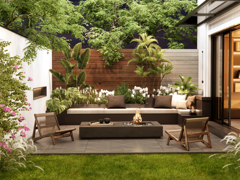  庭院花园3d模型 