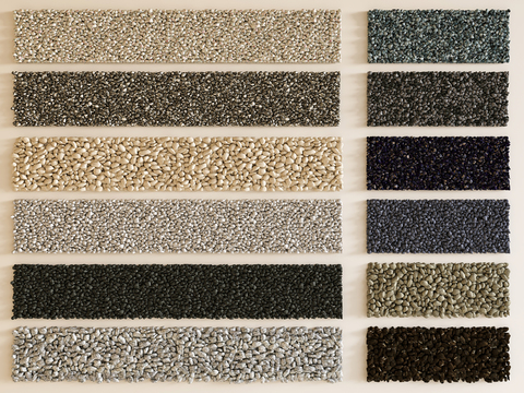  鹅卵石 五花石 碎石子 水洗石3d模型 