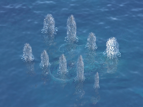  喷泉 涌泉 水景3d模型 
