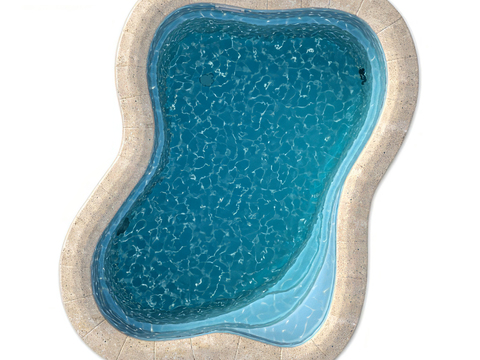  现代泳池3d模型 