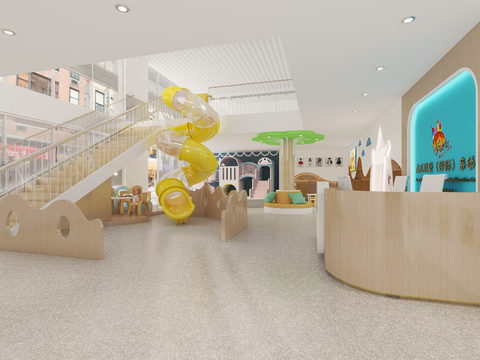  现代幼儿园 托儿所3d模型 