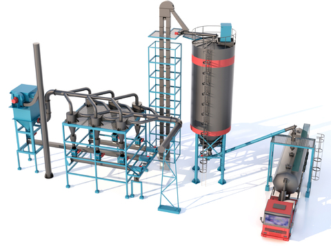  工业设备 水泥搅拌机3d模型 