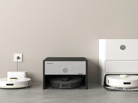  现代扫地机器人3d模型 