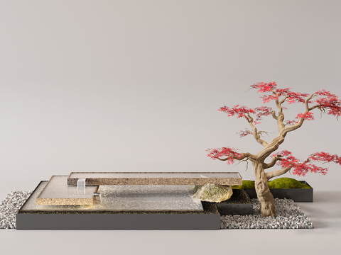  新中式园艺小品3d模型 