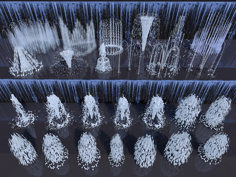  现代喷泉 涌泉 水景3d模型 