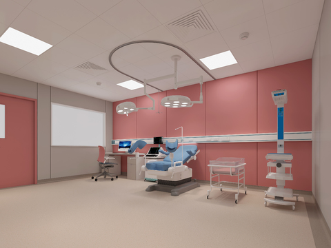  现代医院妇产房3d模型 