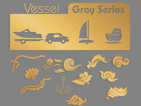  航海海洋图标3d模型 