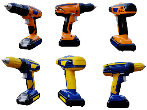  现代电钻3d模型 