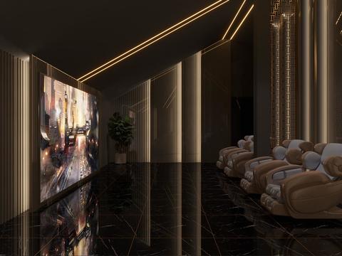  影音室 视听室 家庭影院3d模型 