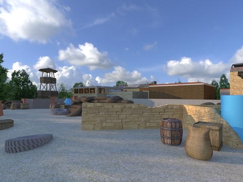  CS真人训练场 户外基地3d模型 