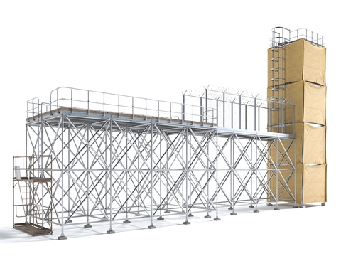  栏杆 护栏 脚手架3d模型 