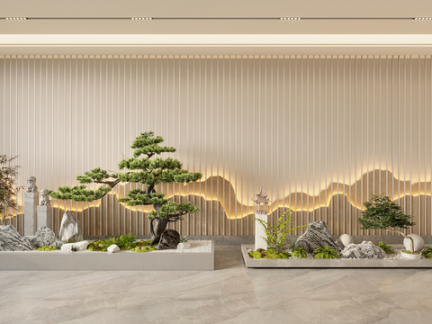  室内景观 松树造景3d模型 