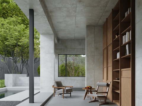  休息区 休闲阳台 庭院景观3d模型 