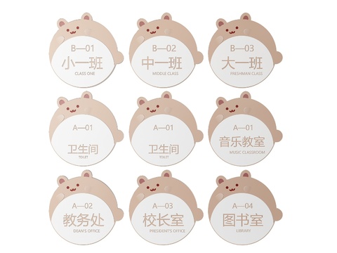  幼儿园指示牌 标识牌 导视牌 幼儿园门牌3d模型 