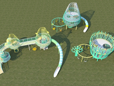  游乐器材 滑滑梯 秋千椅3d模型 