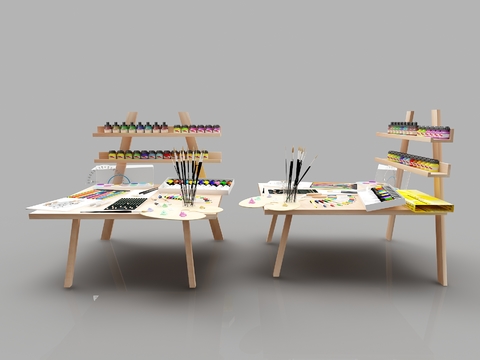  画具 画板 颜料3d模型 
