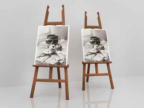  画板 画架 素描板 美术 画具3d模型 