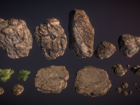  石头 景观石 岩石3d模型 