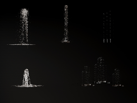  喷泉 流水 跌水3d模型 