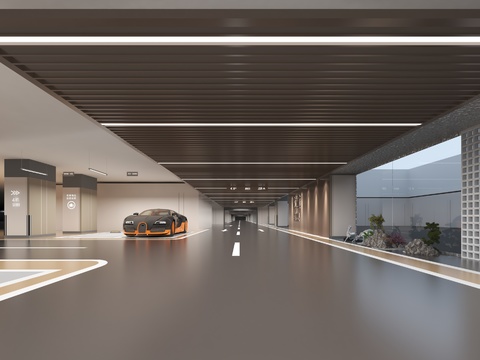  地下停车场 地下车库3d模型 