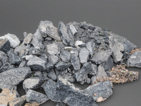  石头堆 碎石 废墟3d模型 