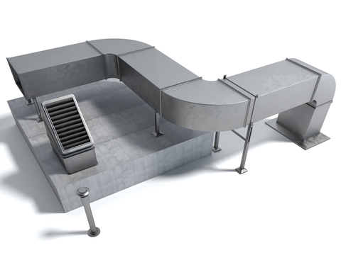  通风管道 空调管道3d模型 