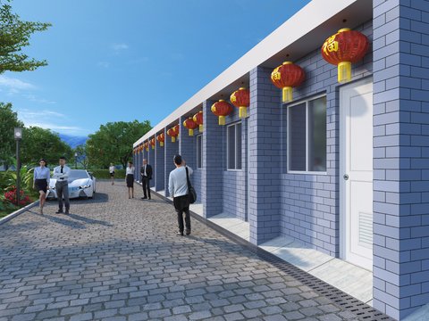  厂房 外观3d模型 