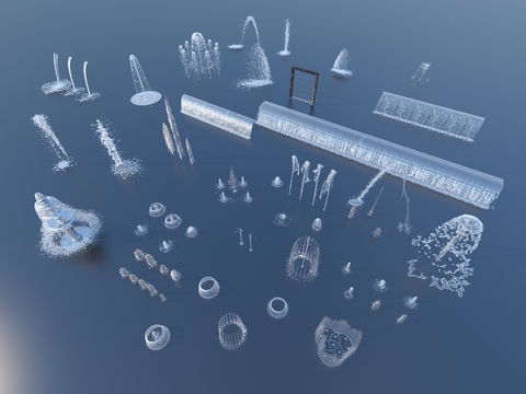  喷泉 涌泉 水景3d模型 