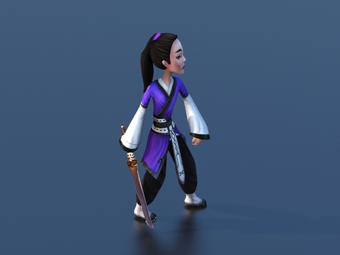  虚拟人物 游戏角色3d模型 