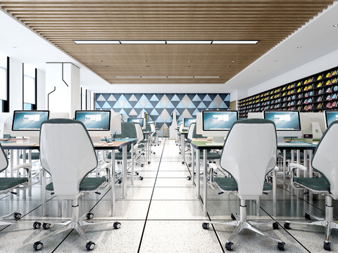  智慧图书馆3d模型 