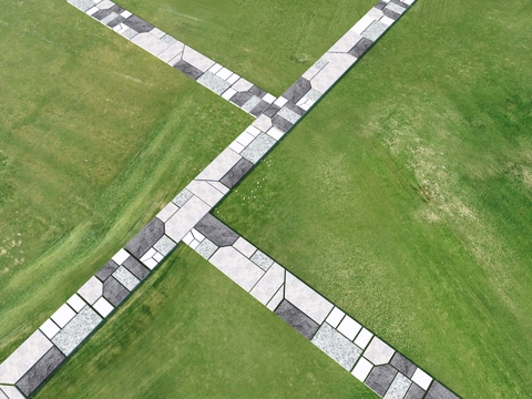  园路铺地 汀步 青石板3d模型 