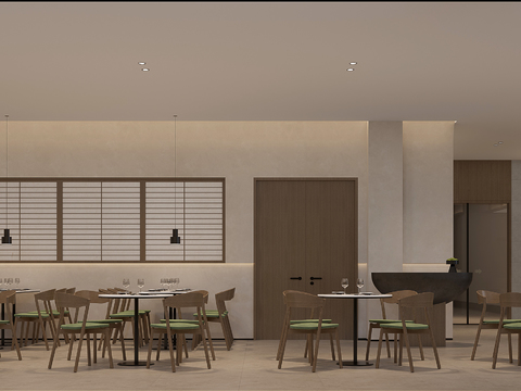  酒店自助餐厅3d模型 