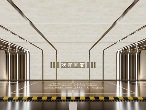  地下车库 停车场3d模型 