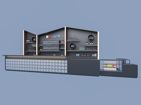  现代酒吧 吧台3d模型 