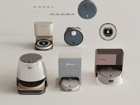  现代扫地机器人 智能扫地机器人 自动扫地机3d模型 