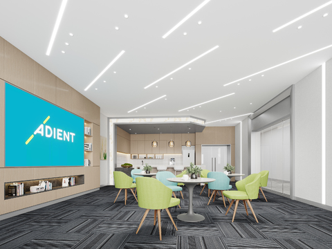  办公室休息区 茶水间3d模型 